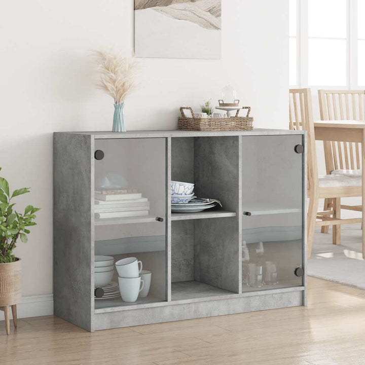 skænk 102x37x75,5 cm konstrueret træ betongrå