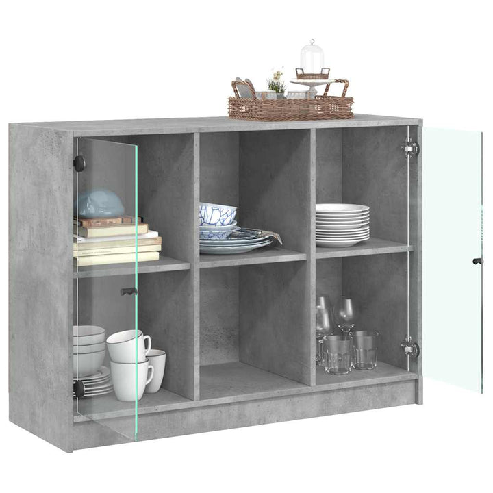 skænk 102x37x75,5 cm konstrueret træ betongrå