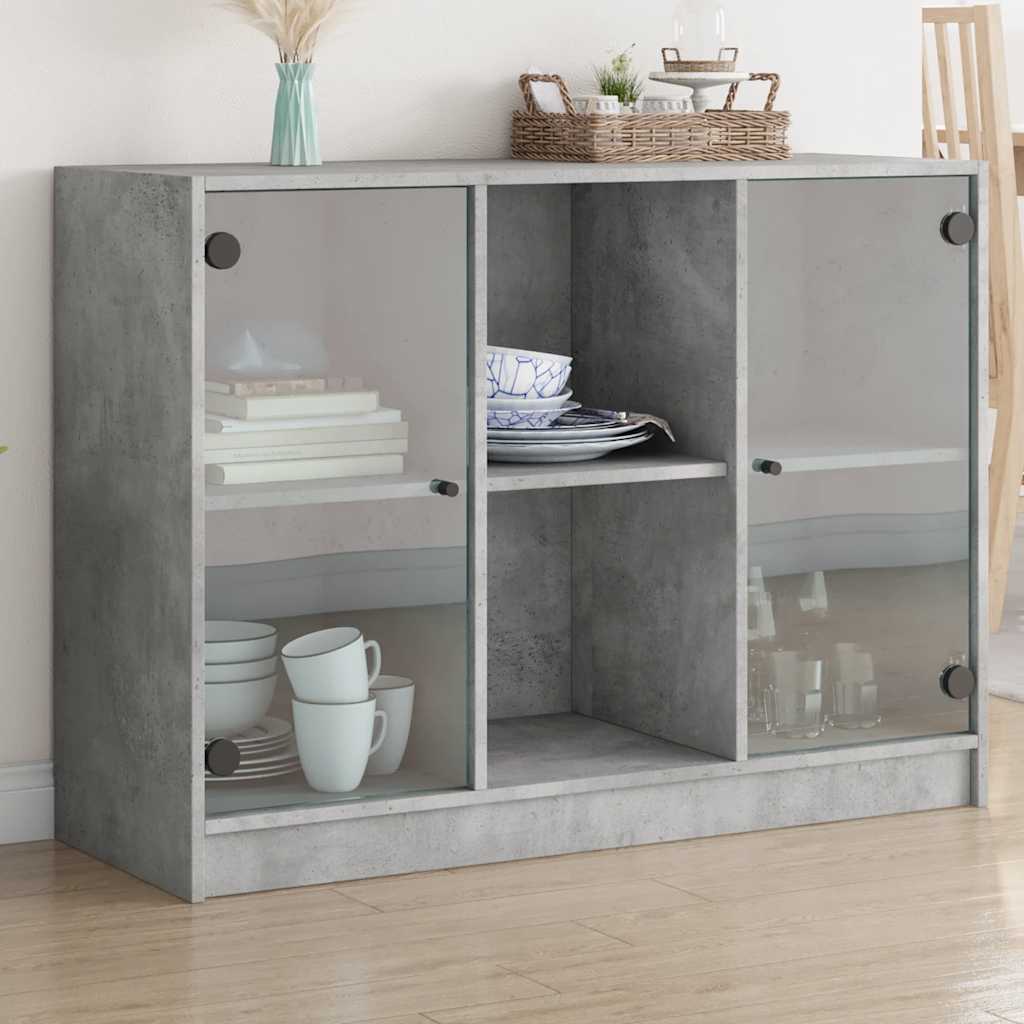 skænk 102x37x75,5 cm konstrueret træ betongrå
