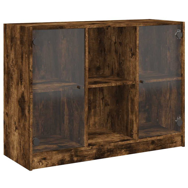 skænk 102x37x75,5 cm konstrueret træ røget egetræsfarve
