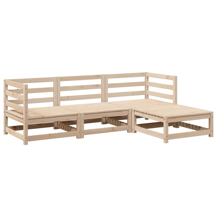 sofasæt til haven 4 dele massivt fyrretræ