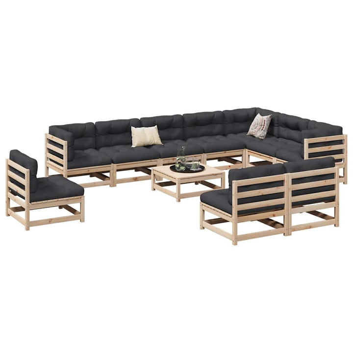 sofasæt til haven 11 dele massivt fyrretræ