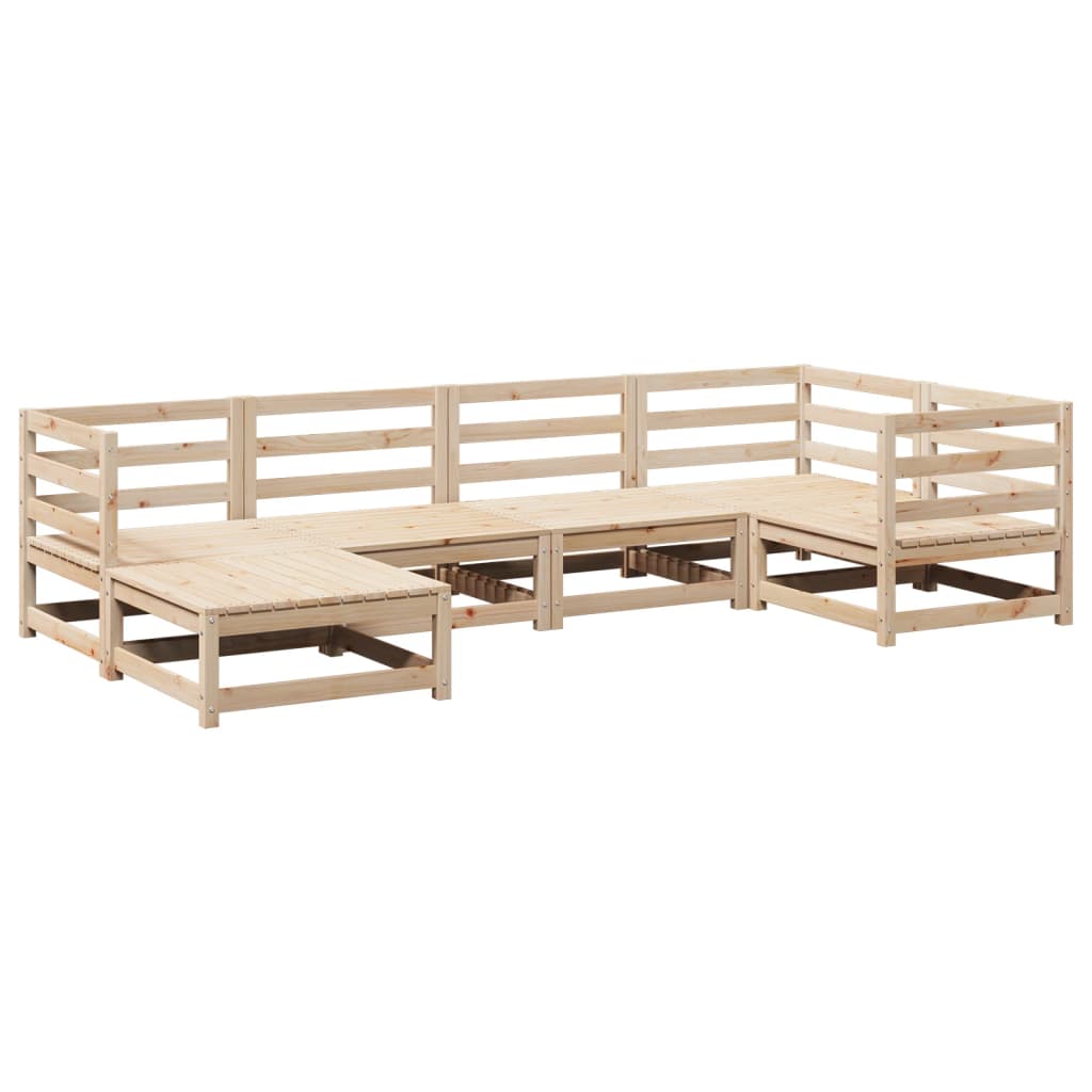 sofasæt til haven 6 dele massivt fyrretræ
