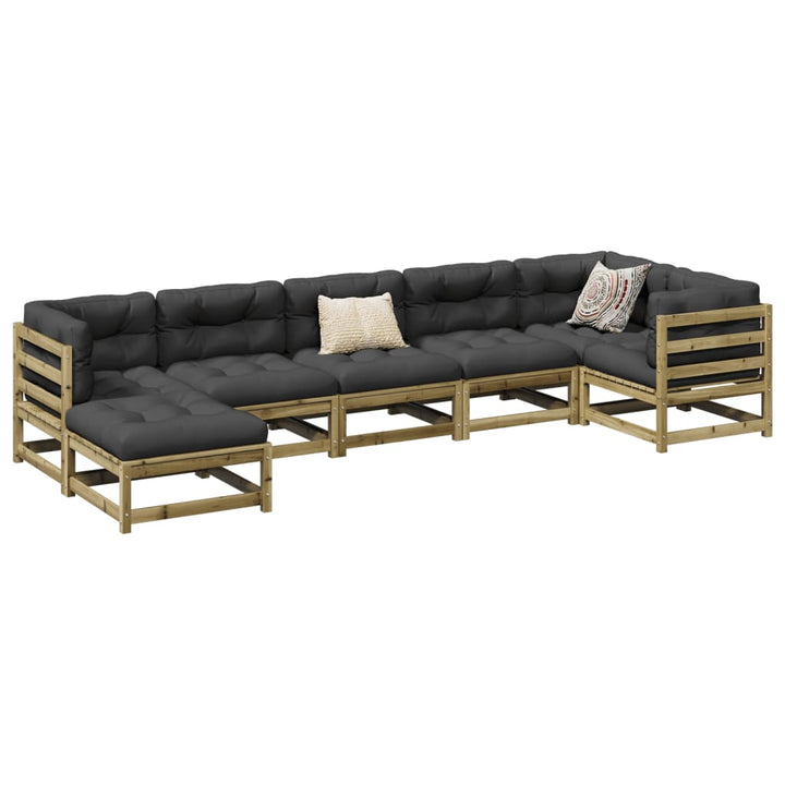 sofasæt til haven 7 dele imprægneret fyrretræ