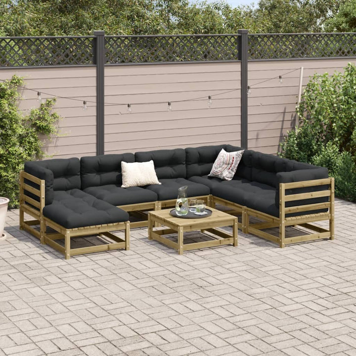 sofasæt til haven 8 dele imprægneret fyrretræ