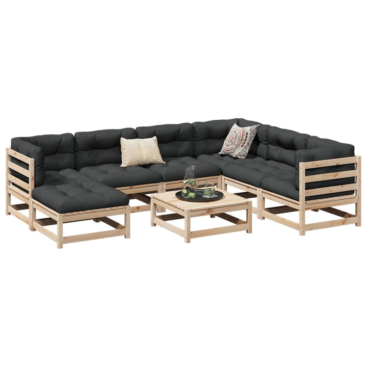 sofasæt til haven 8 dele med hynder massivt fyrretræ