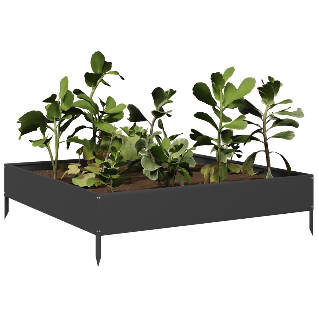 højbed 100x100x26 cm stål sort
