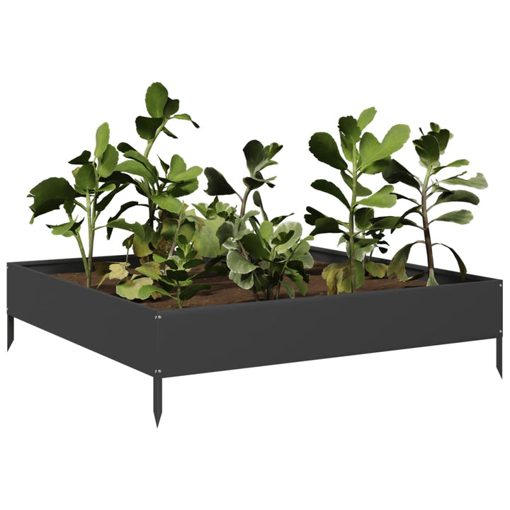 højbed 100x100x26 cm stål sort