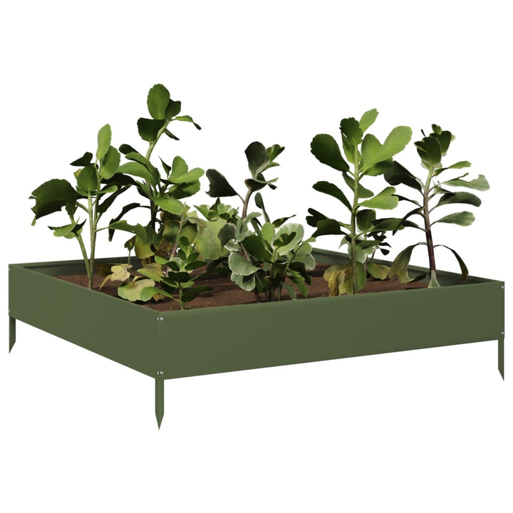 højbed 100x100x26 cm stål olivengrøn