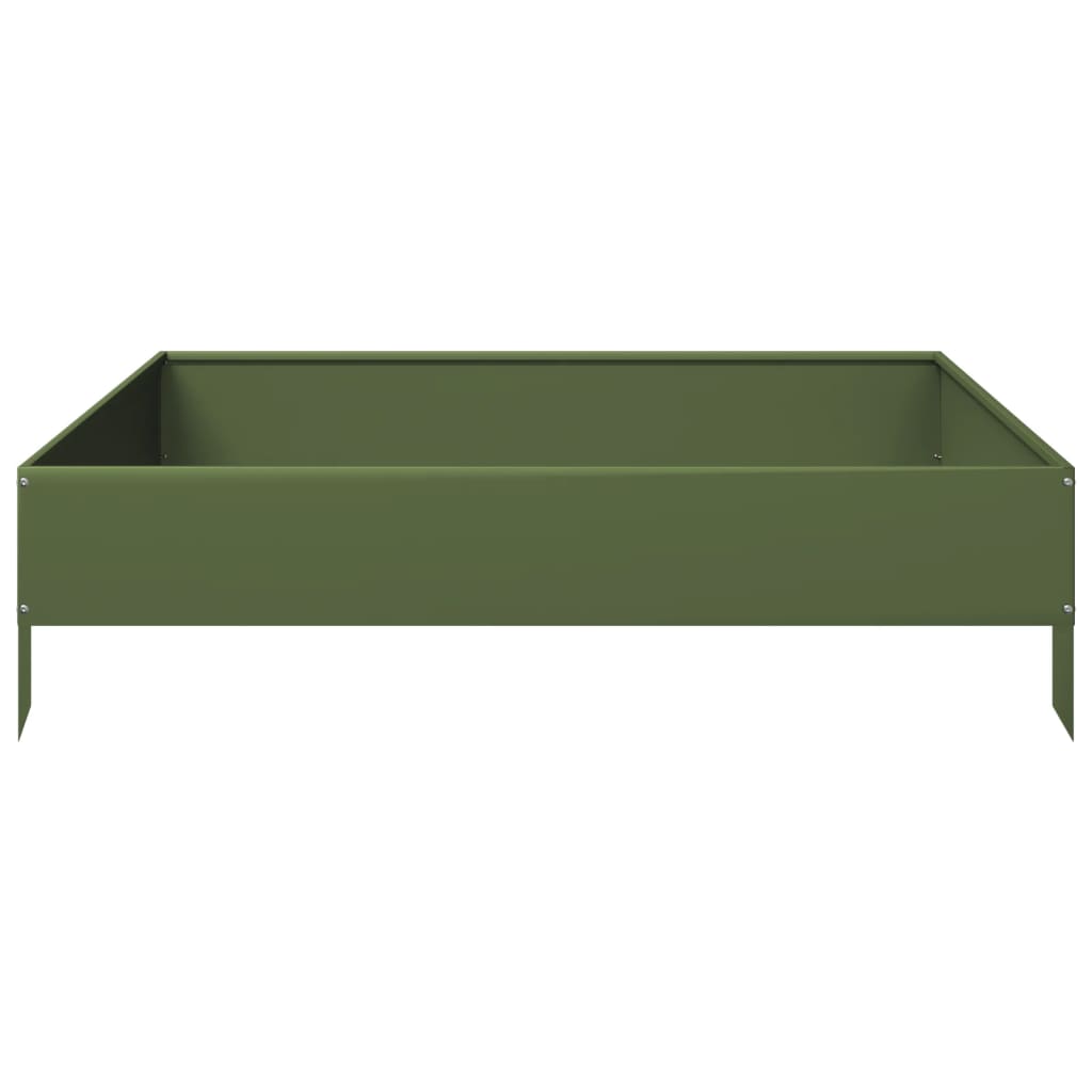 højbed 100x100x26 cm stål olivengrøn