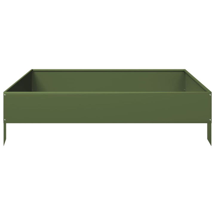 højbed 100x100x26 cm stål olivengrøn
