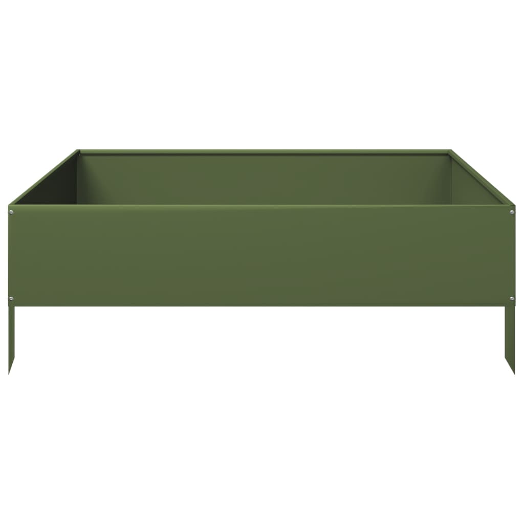 højbed 100x100x33,5 cm stål olivengrøn