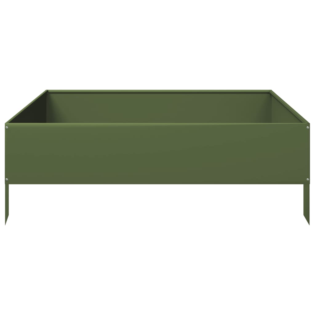 højbed 100x100x33,5 cm stål olivengrøn