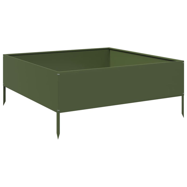 højbed 100x100x41 cm stål olivengrøn