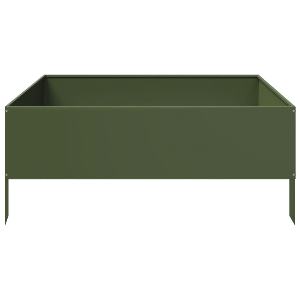 højbed 100x100x41 cm stål olivengrøn