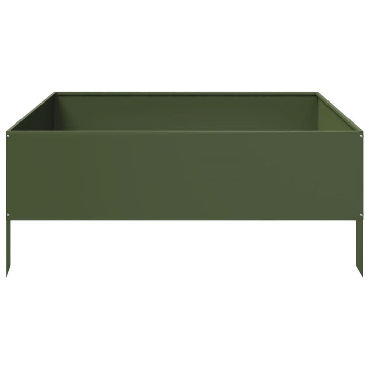 højbed 100x100x41 cm stål olivengrøn
