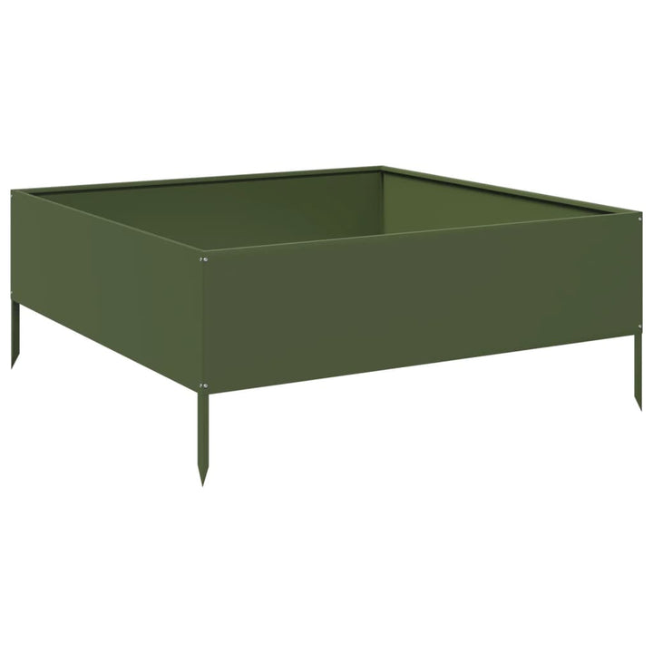 højbed 100x100x41 cm stål olivengrøn