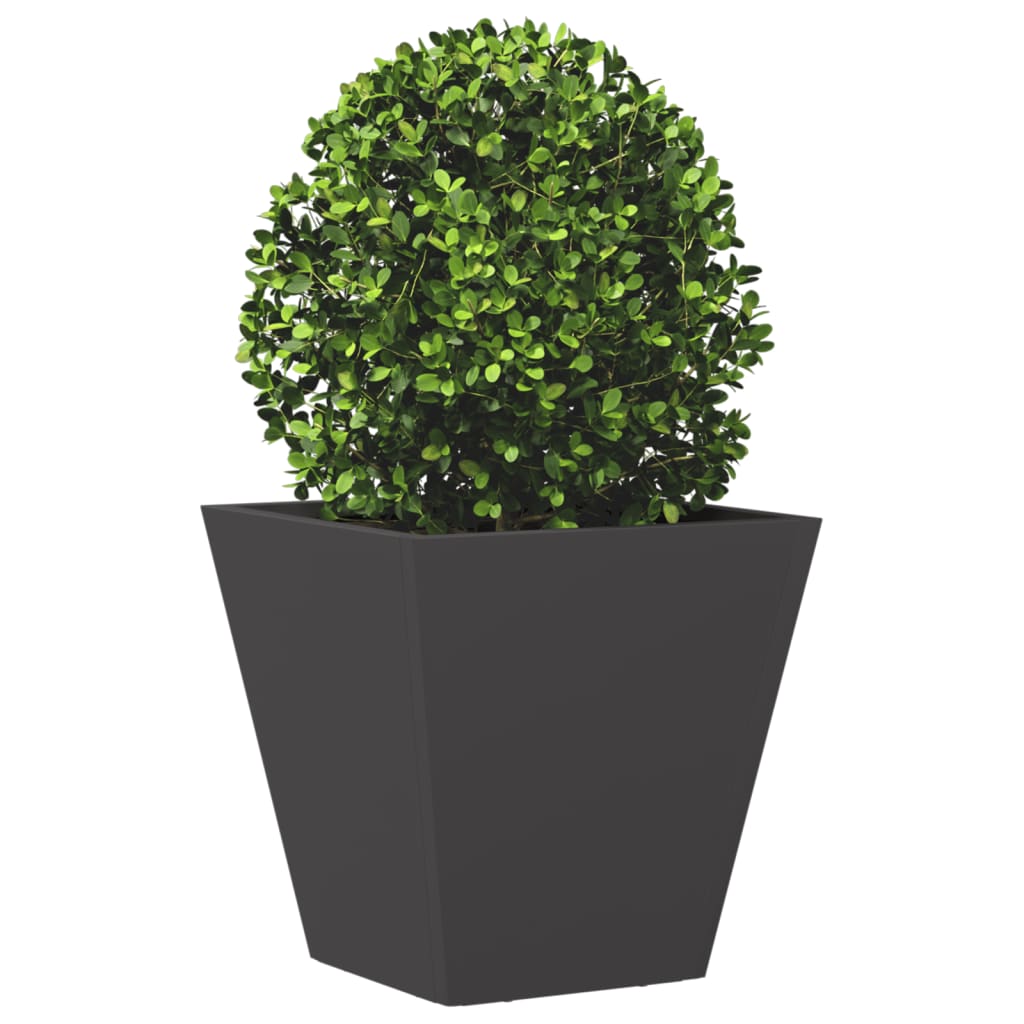 plantekasser 2 stk. 30x30x30 cm stål sort