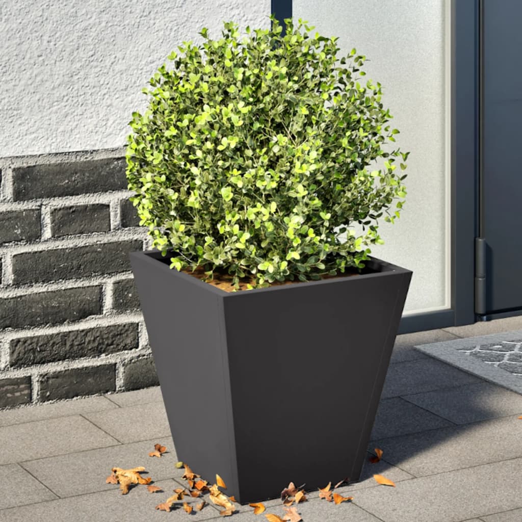 plantekasser 2 stk. 30x30x30 cm stål sort
