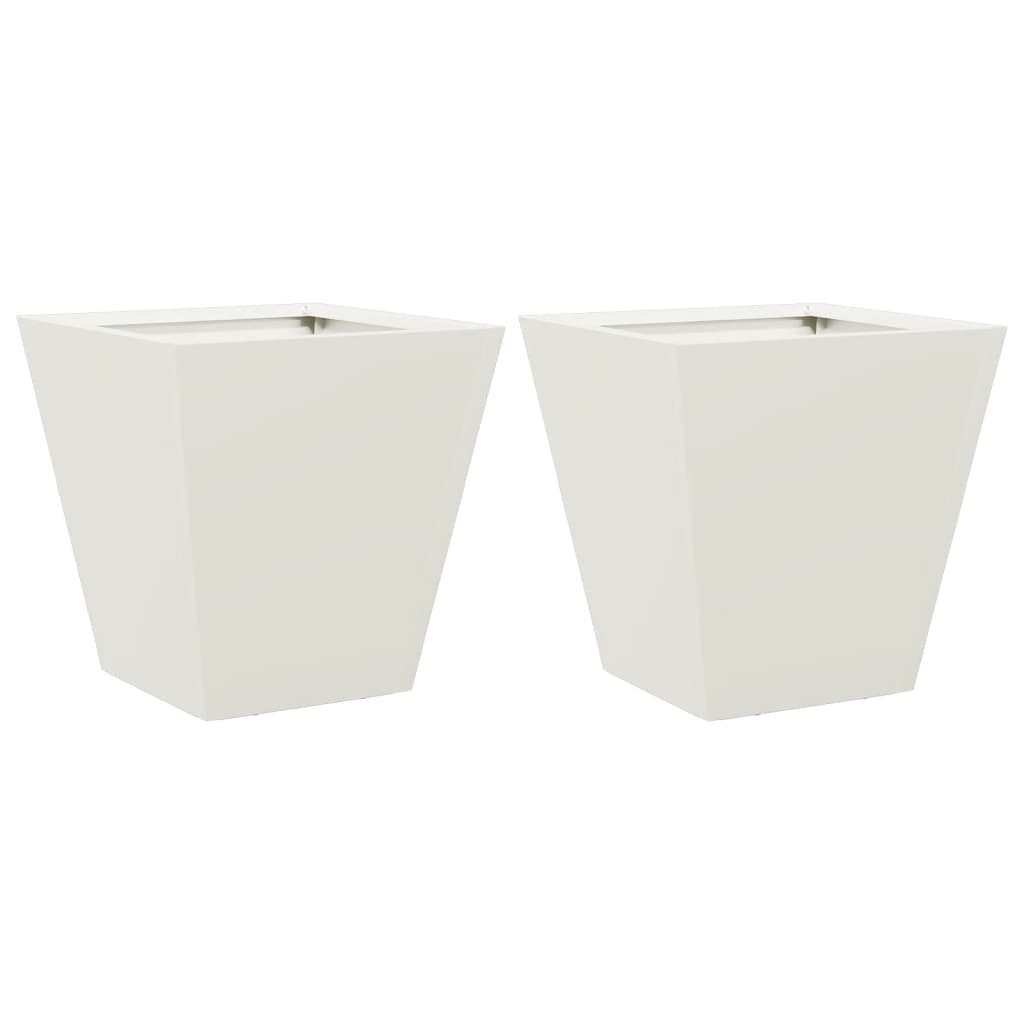 plantekasser 2 stk. 30x30x30 cm stål hvid