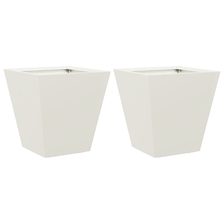 plantekasser 2 stk. 30x30x30 cm stål hvid