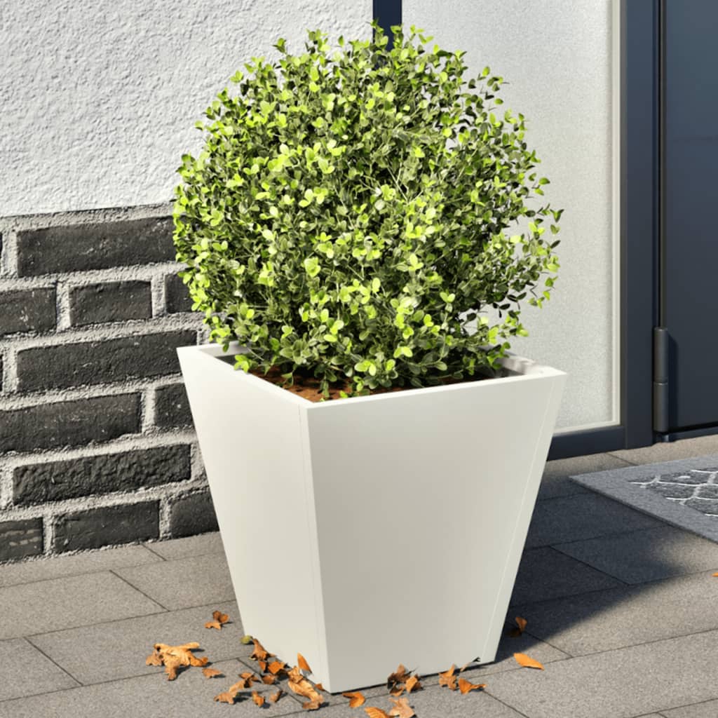 plantekasser 2 stk. 30x30x30 cm stål hvid