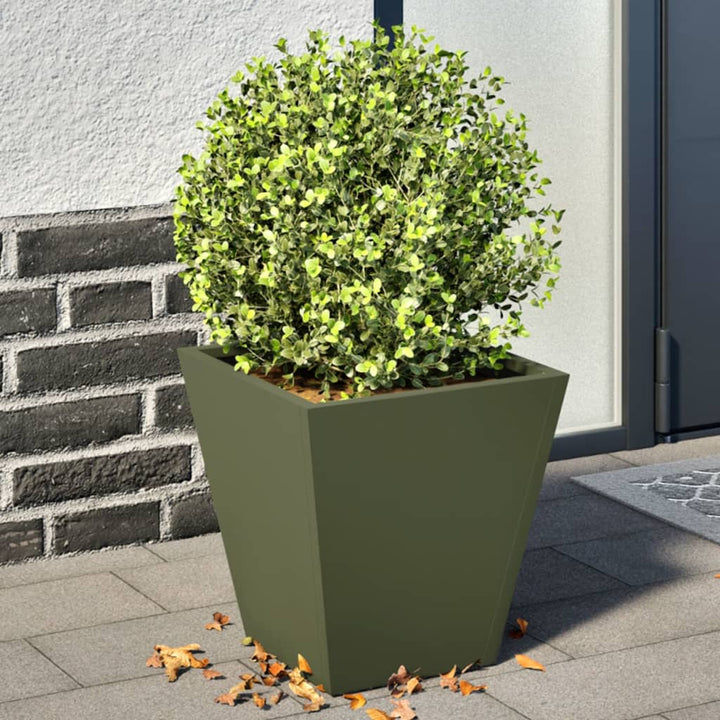 plantekrukker 2 stk. 30x30x30 cm stål olivengrøn