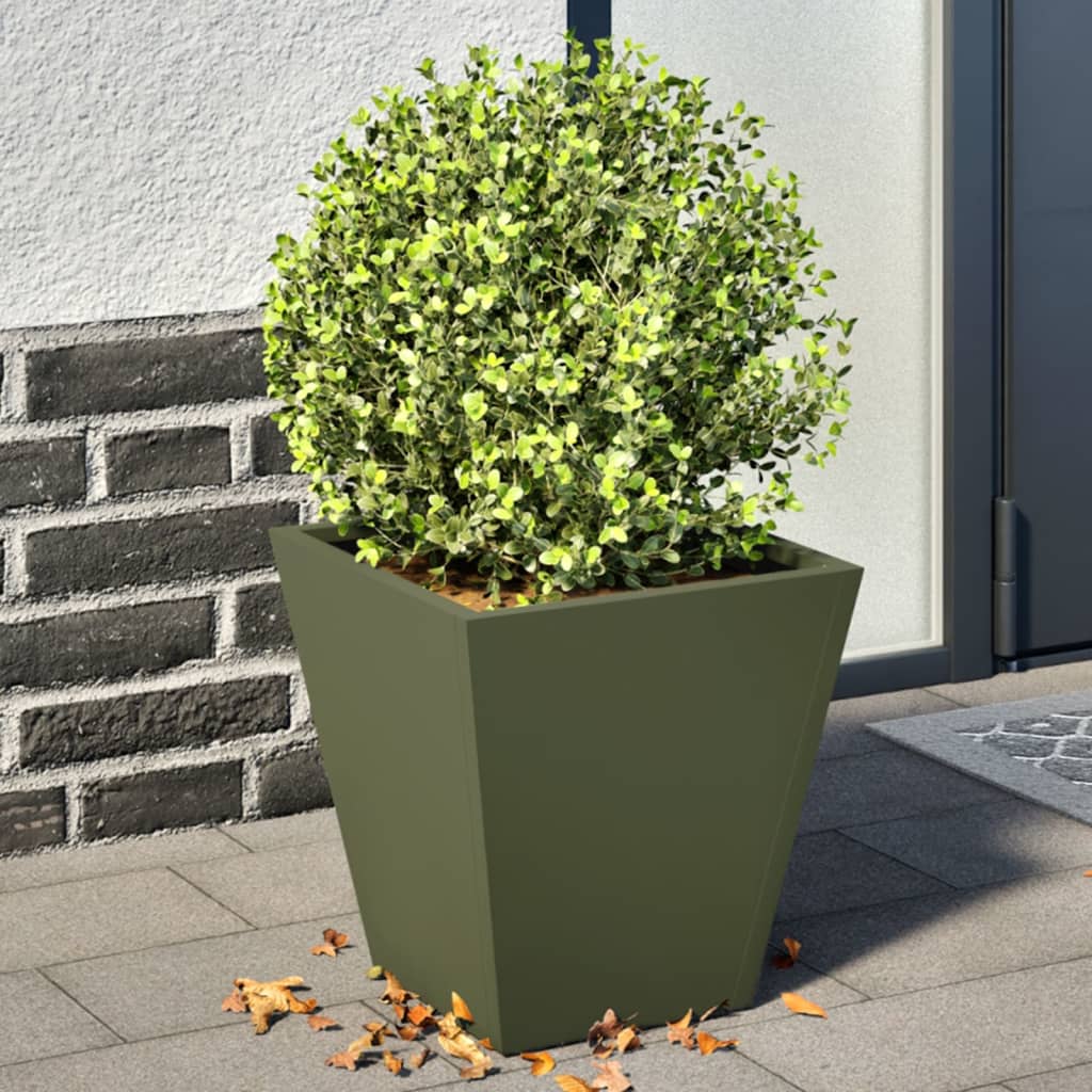 plantekrukker 2 stk. 30x30x30 cm stål olivengrøn