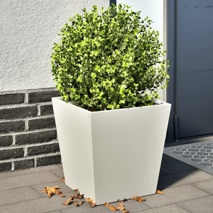 plantekrukker 2 stk. 40x40x40 cm stål hvid