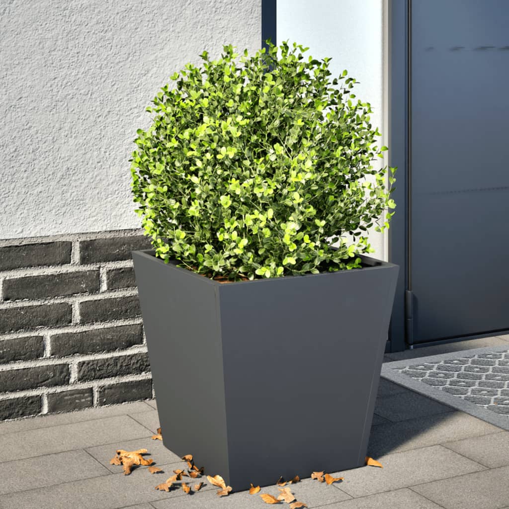 plantekrukke 40x40x40 cm stål antracitgrå