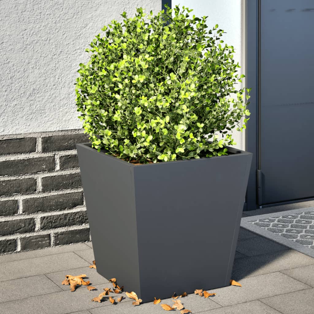 plantekrukker 2 stk. 40x40x40 cm stål antracitgrå