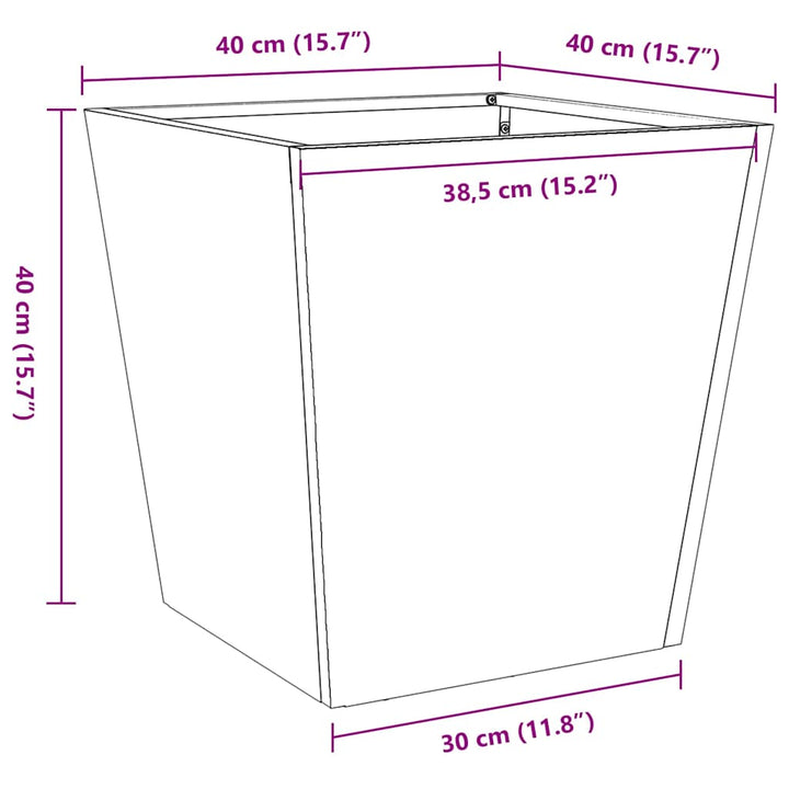 plantekrukke 40x40x40 cm galvaniseret stål