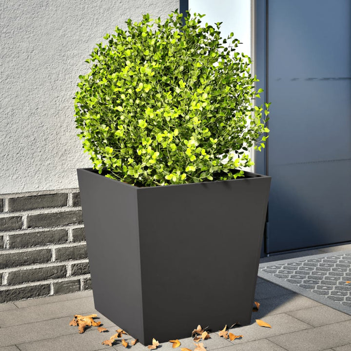 plantekrukker 2 stk. 50x50x50 cm stål sort