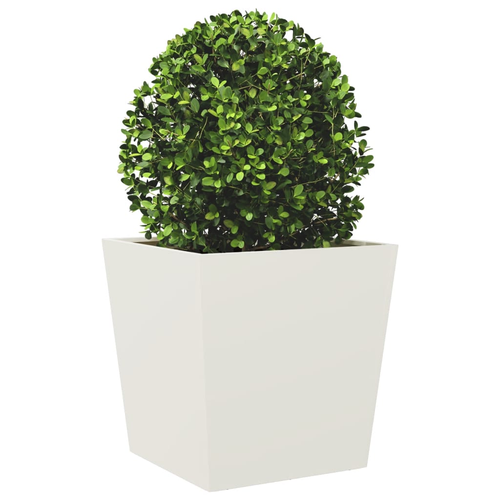 plantekrukker 2 stk. 50x50x50 cm stål hvid
