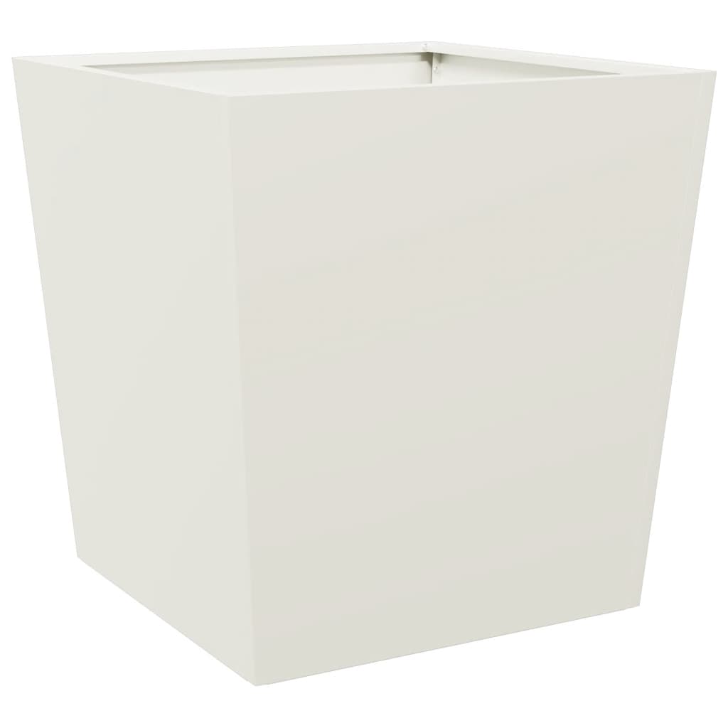 plantekrukker 2 stk. 50x50x50 cm stål hvid