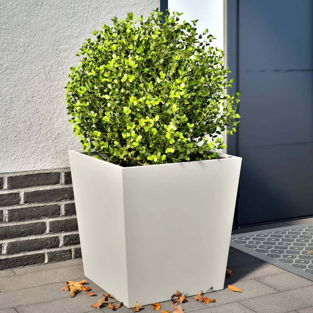 plantekrukker 2 stk. 50x50x50 cm stål hvid