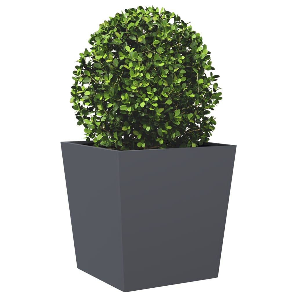 plantekrukker 2 stk. 50x50x50 cm stål antracitgrå