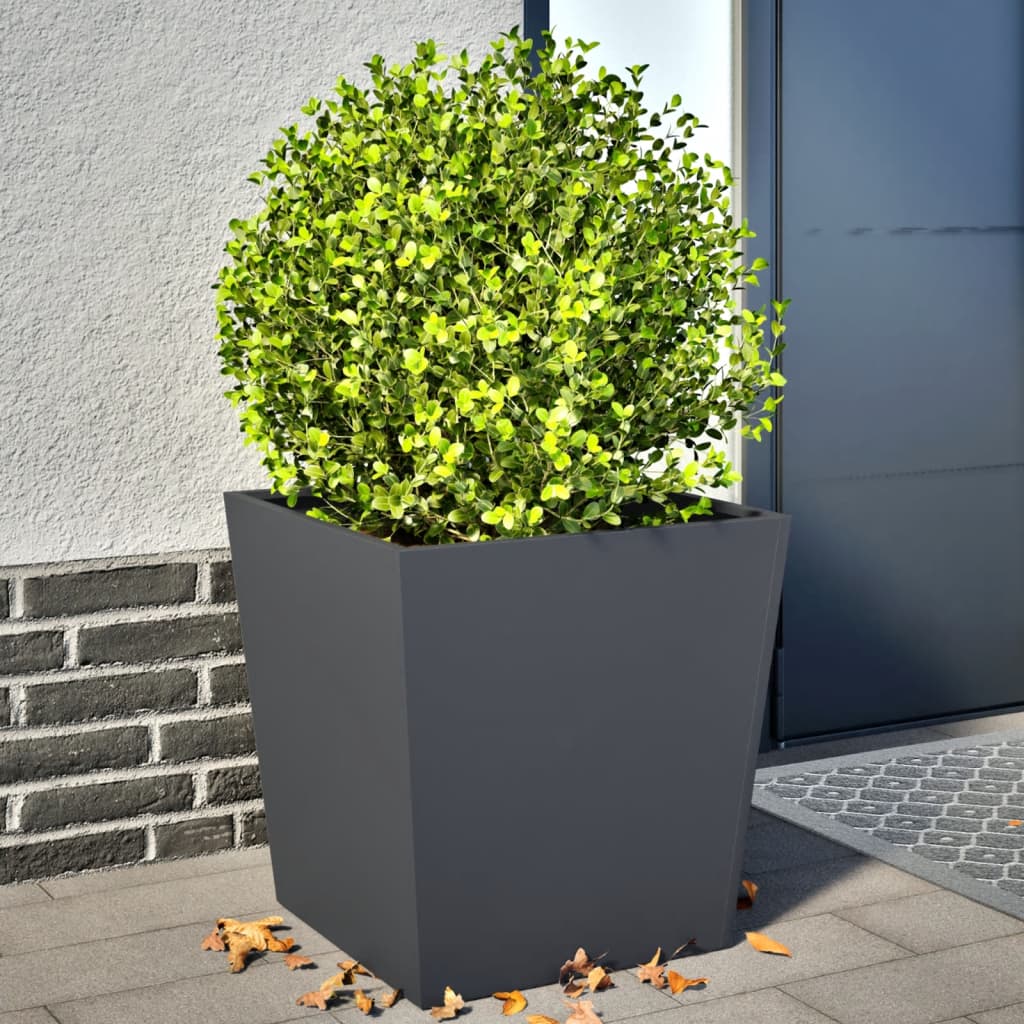 plantekrukker 2 stk. 50x50x50 cm stål antracitgrå