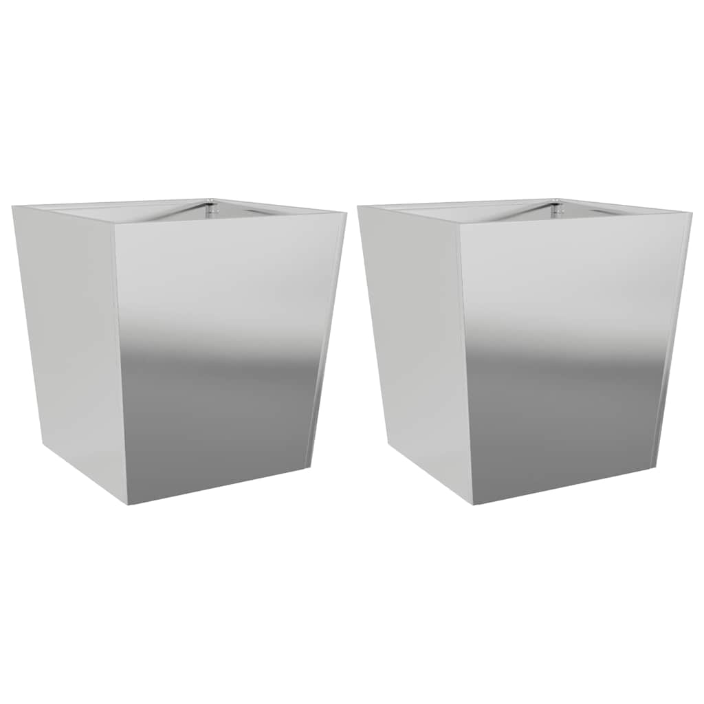 plantekasser 2 stk. 50x50x50 cm galvaniseret stål