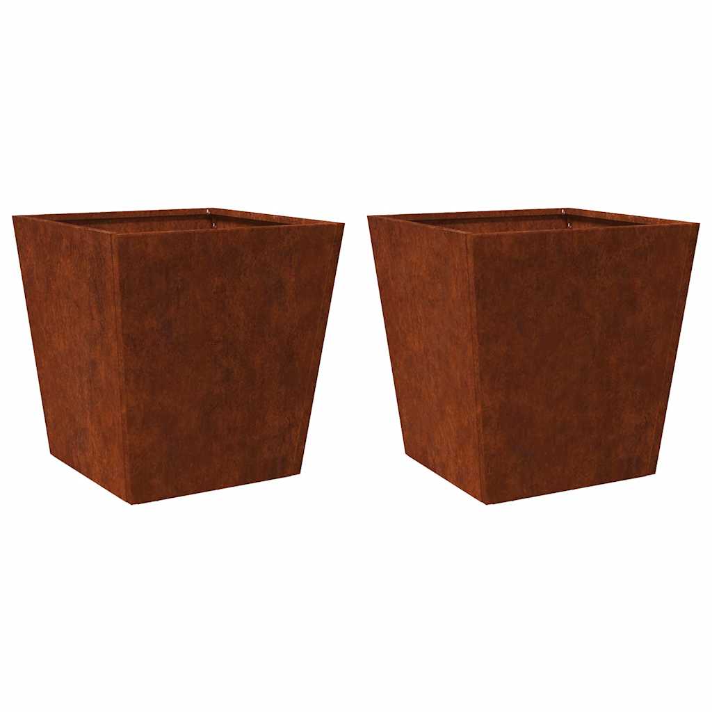 Havekrukker 2 stk 50x50x50 cm Forvitringsstål