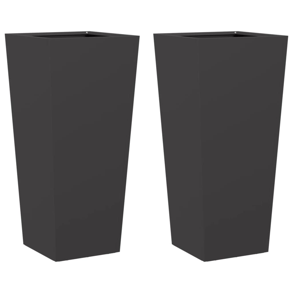 plantekrukker 2 stk. 35x35x75 cm stål sort