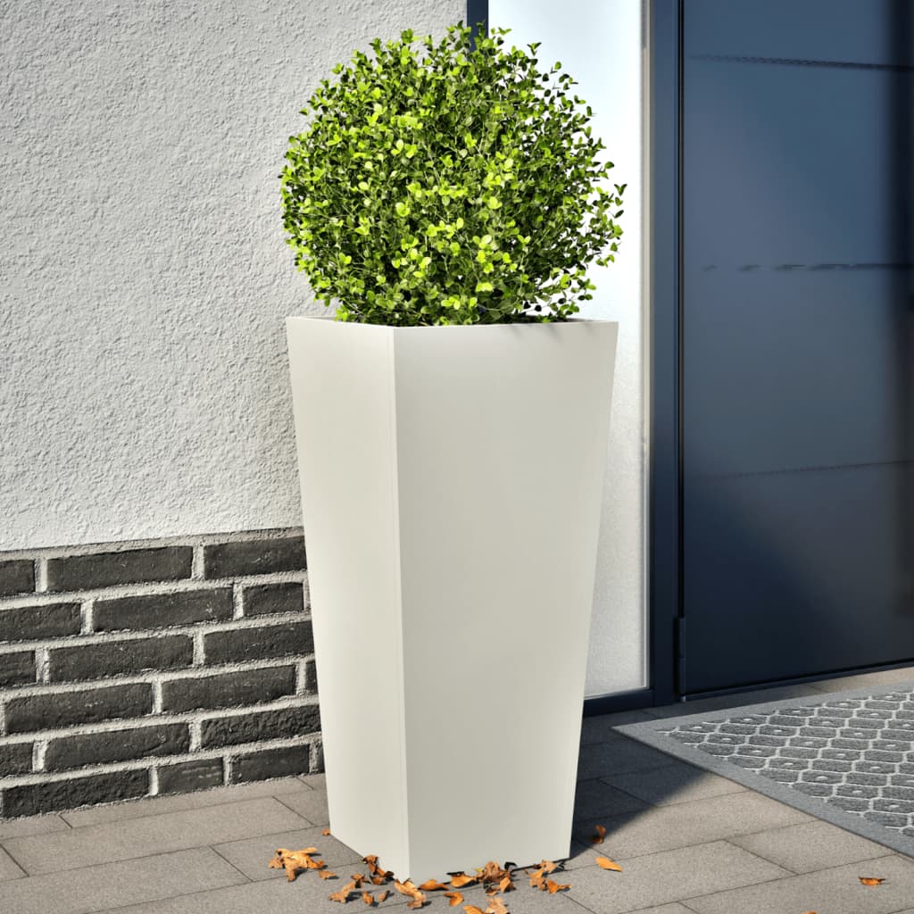 plantekrukker 2 stk. 35x35x75 cm stål hvid