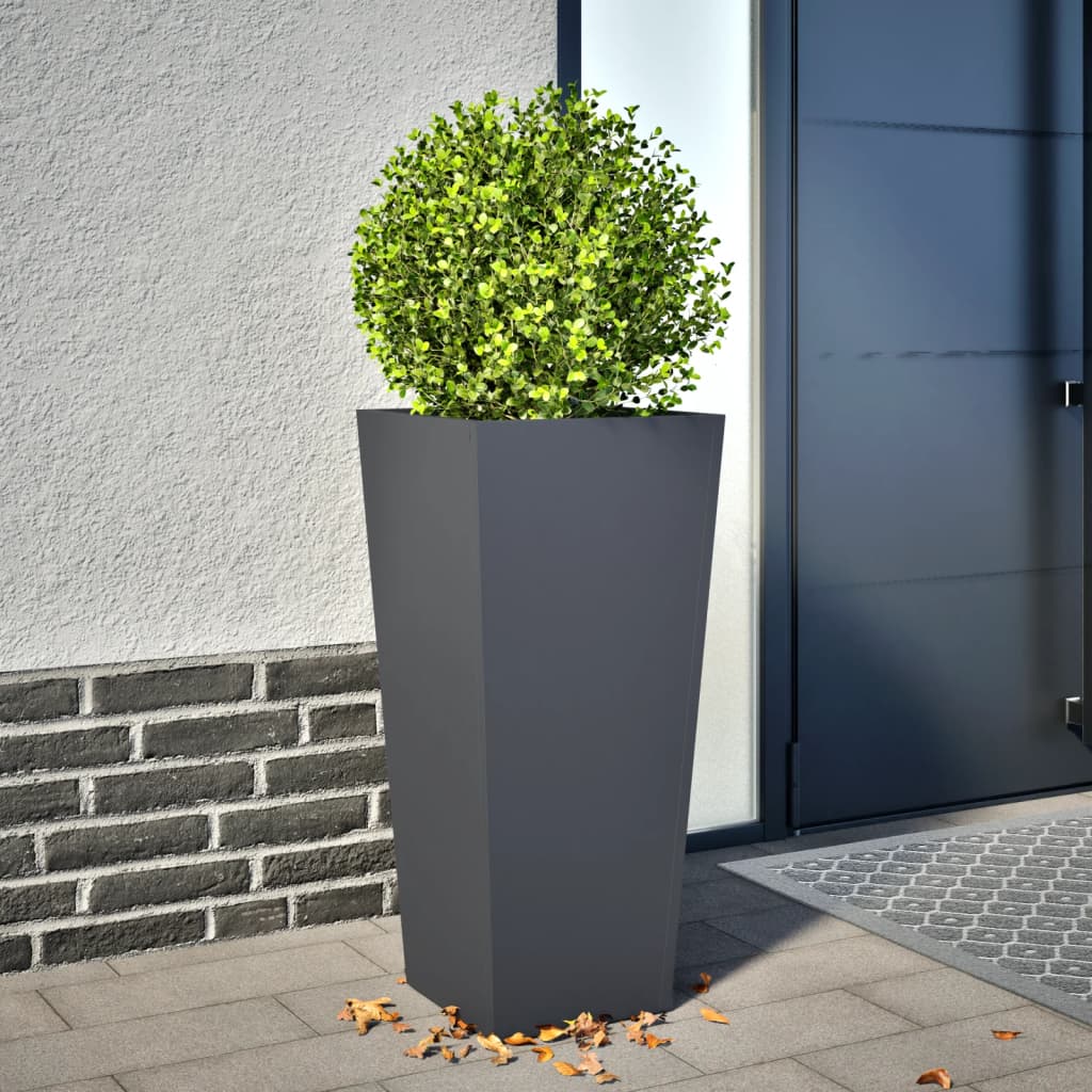 plantekrukke 35x35x75 cm stål antracitgrå
