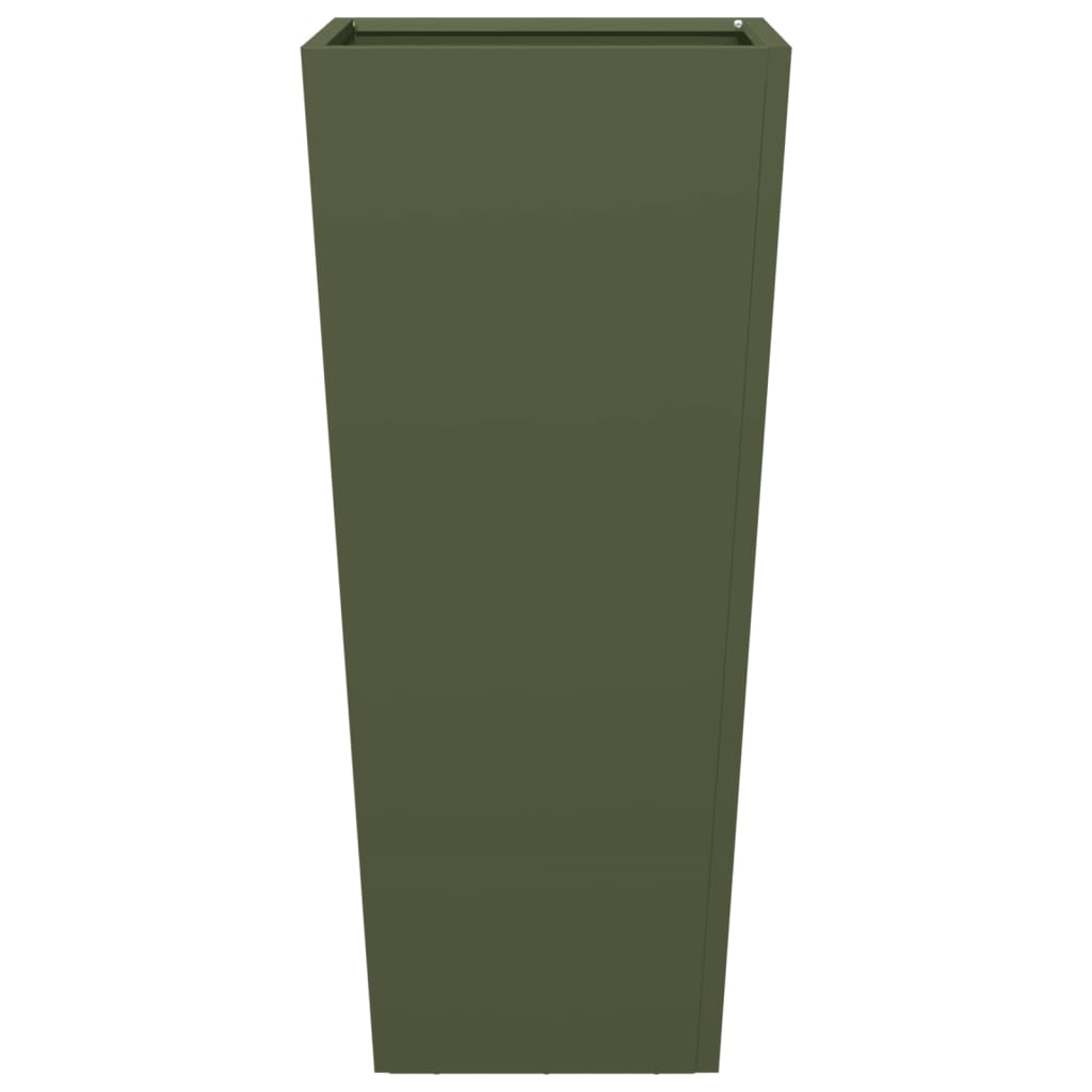 plantekrukker 2 stk. 35x35x75 cm stål olivengrøn