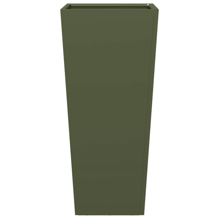 plantekrukker 2 stk. 35x35x75 cm stål olivengrøn