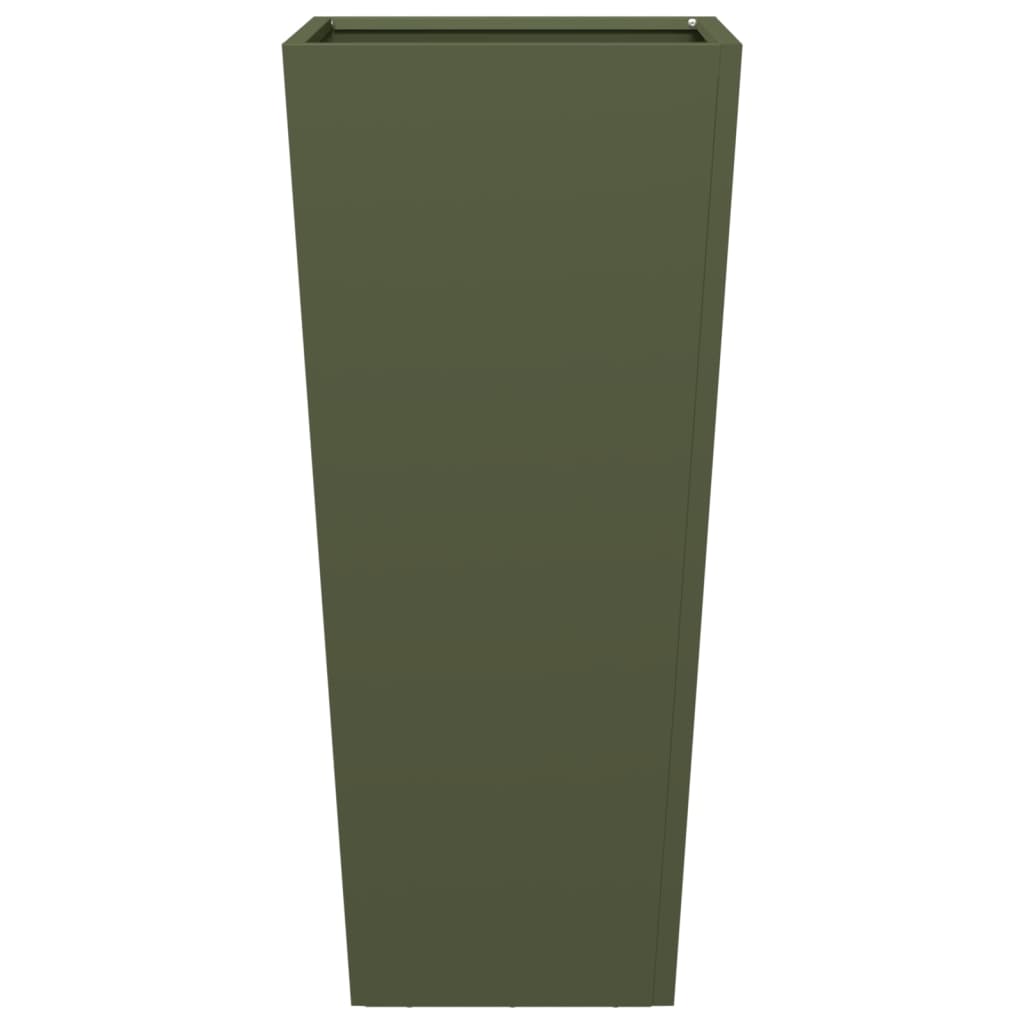 plantekrukker 2 stk. 35x35x75 cm stål olivengrøn