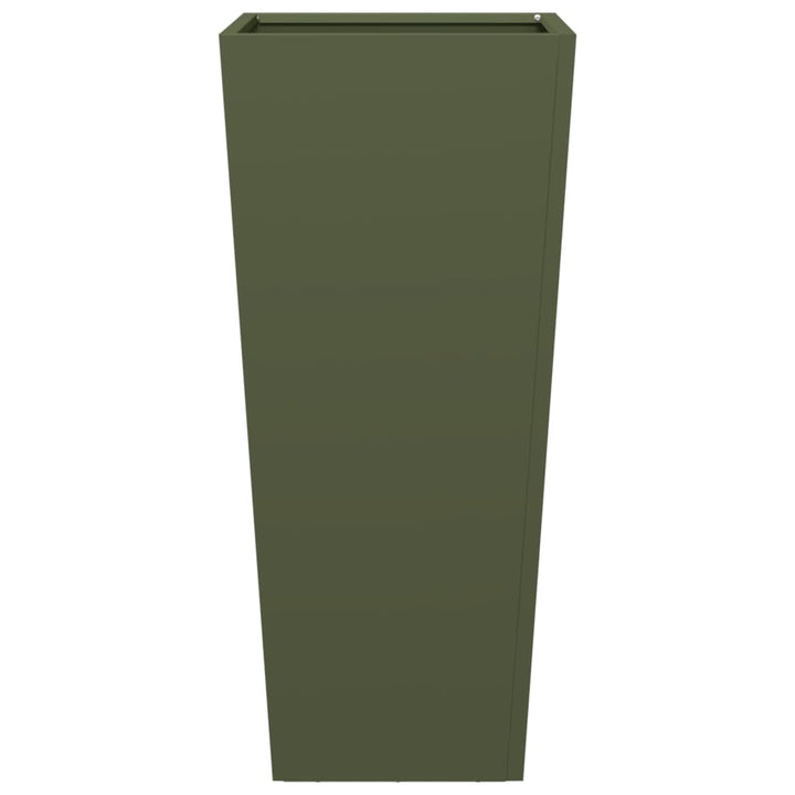 plantekrukker 2 stk. 35x35x75 cm stål olivengrøn