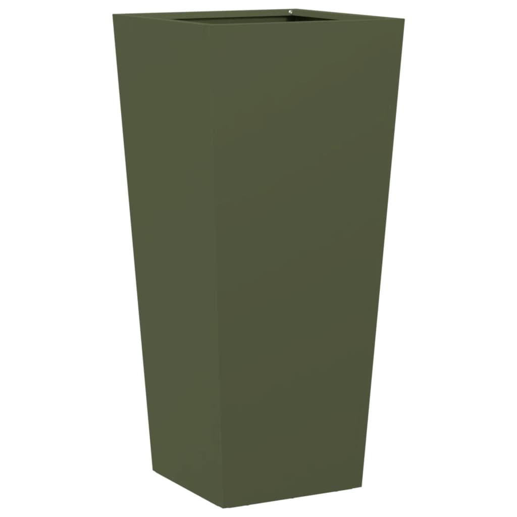 plantekrukker 2 stk. 35x35x75 cm stål olivengrøn