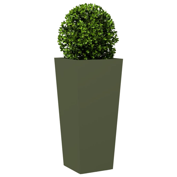plantekrukker 2 stk. 35x35x75 cm stål olivengrøn