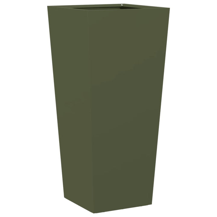 plantekrukker 2 stk. 35x35x75 cm stål olivengrøn